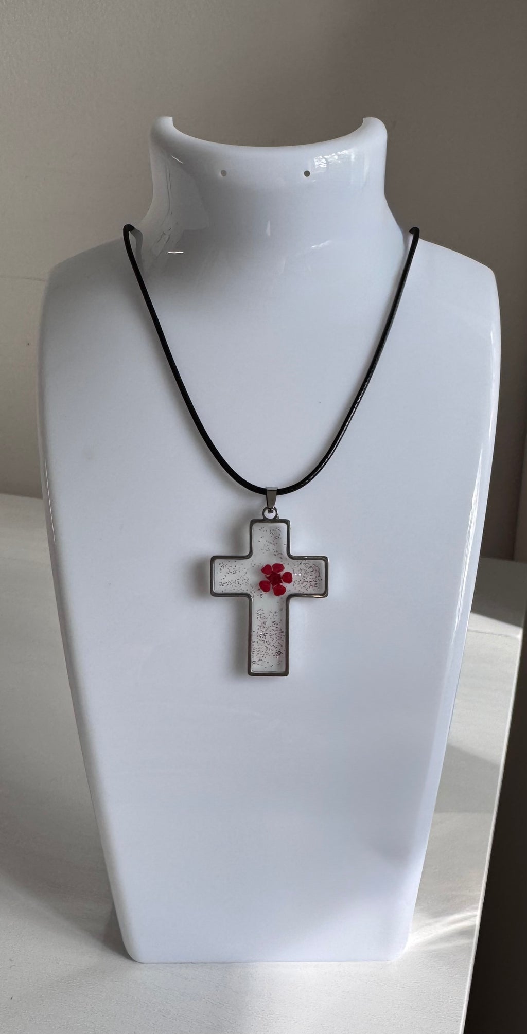 Floral Cross Pendant Necklaces
