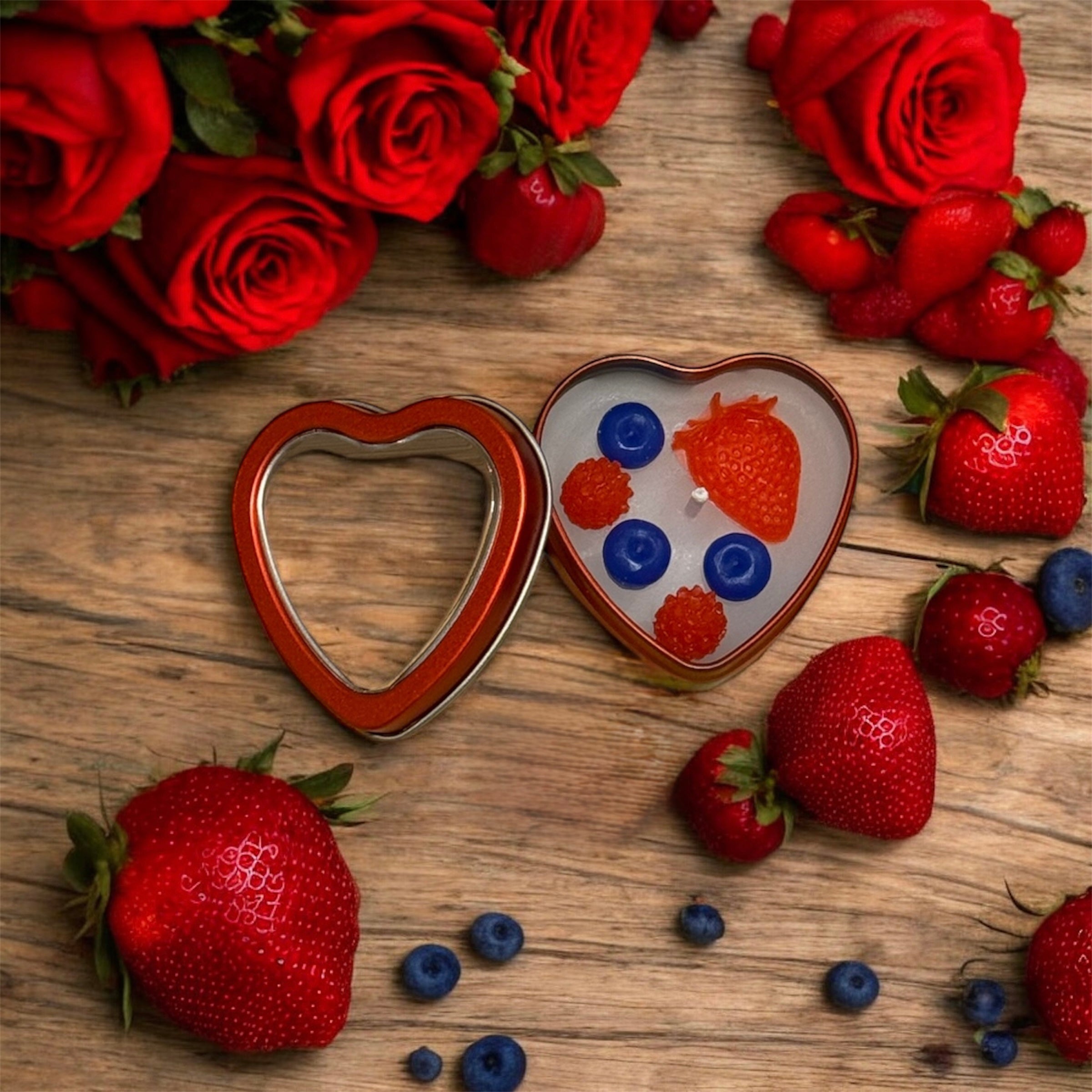 Heart & Fruit candle