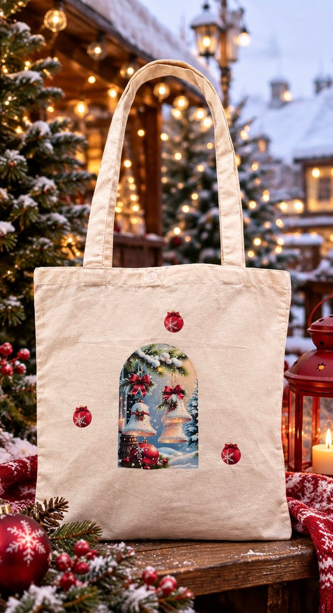 Christmas Bells Canvas Tote Bag