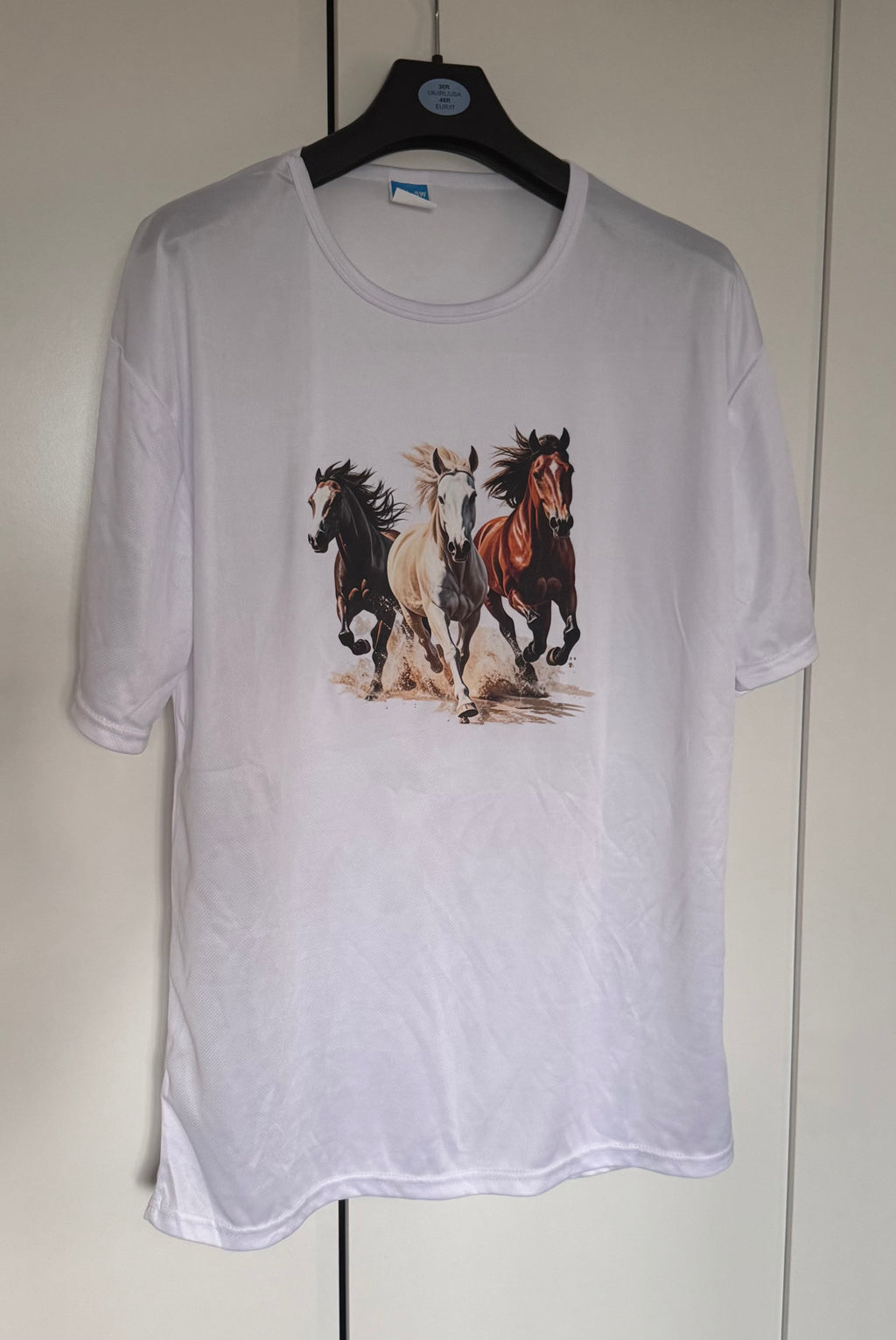 White Galloping Horses Graphic T-Shirt