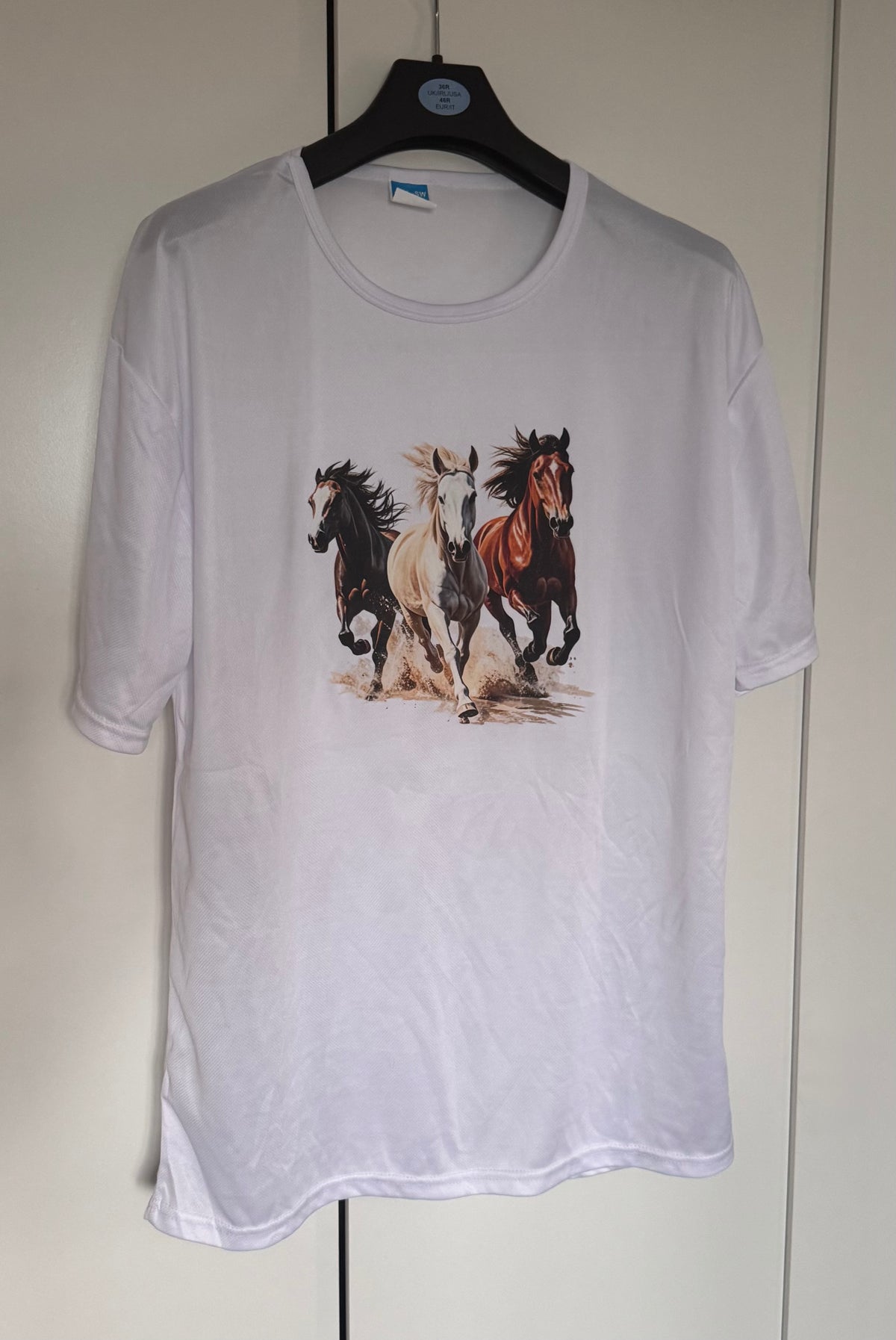White Galloping Horses Graphic T-Shirt